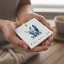 Delft Blue Feather Piece of My Heart Memorial