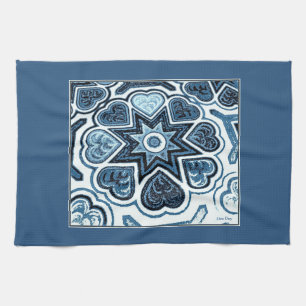 Delft Blue Hearts Kitchen Towel Theedoek