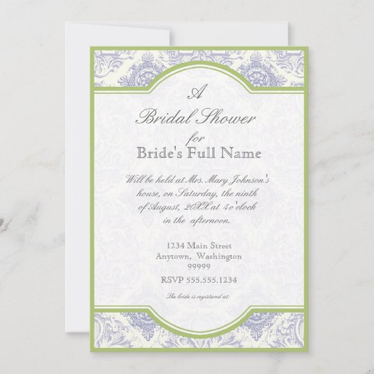 Delft Blue Iris Quatrefoil - Invitation Fête des m (Devant)