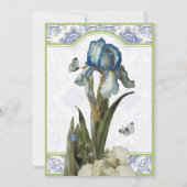 Delft Blue Iris Quatrefoil - Invitation Fête des m (Dos)