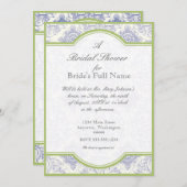 Delft Blue Iris Quatrefoil - Invitation Fête des m (Devant / Derrière)