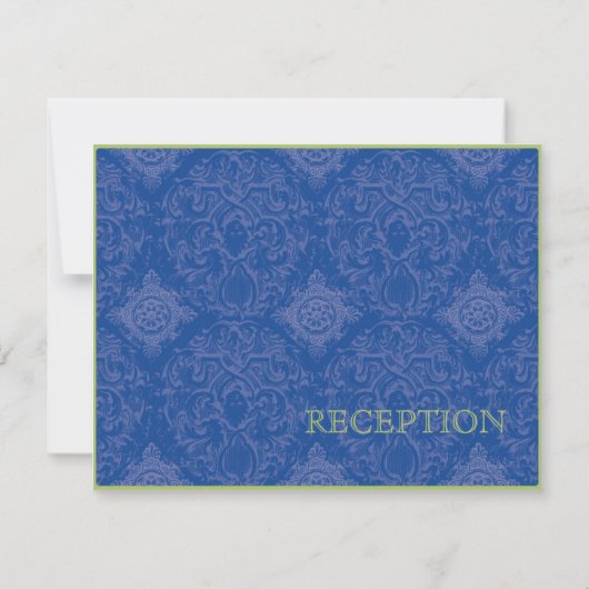 Delft Blue Iris Quatrefoil - Réception Invitation (Dos)