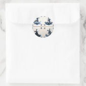 delft blue ronde sticker (Tas)