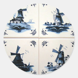 delft blue ronde sticker