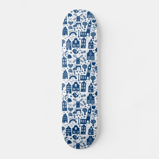 Delft Blue Skateboard (Voorkant)
