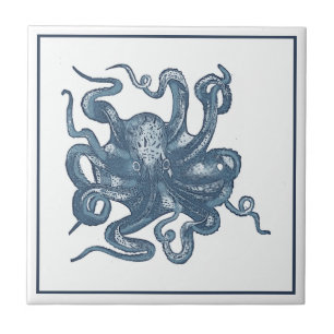Delft Blue  Steampunk Octopus of Devilfish Tegeltje