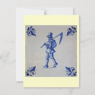 Delft Blue Tegel - Mower die cyaan of sikkel vervo Kaart
