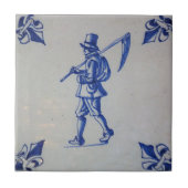 Delft Blue Tegel - Mower die cyaan of sikkel vervo Tegeltje (Voorkant)