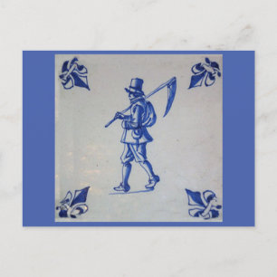Delft Blue Tegel - Sjabloon Briefkaart