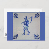 Delft Blue Tegel - Sjabloon Briefkaart (Voorkant / Achterkant)