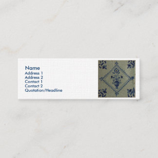 Delft Blue Tegel - Vase met bloemen en Bouquet Mini Visitekaartje
