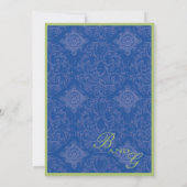 Delft Blue Toile Quatrefoil - Invitation Fête des  (Dos)