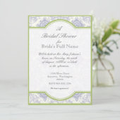 Delft Blue Toile Quatrefoil - Invitation Fête des (Debout devant)