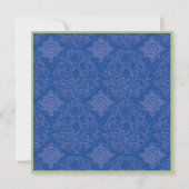 Delft Blue Toile Quatrefoil - Weddenschap Kaart (Achterkant)