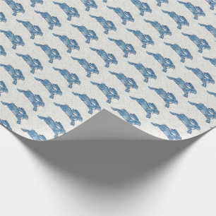 Delft Blue White Rabbit Bunny Hare  Dedham Cadeaupapier