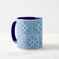 Delft Blue White - Vintage Faux Tile Coffee-Mok