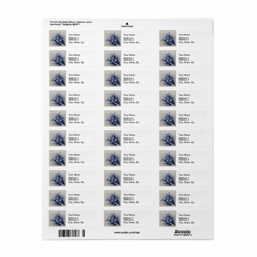Delft Blue Windmill  Etiket (Full Sheet)