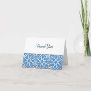 Delft Cornflowers Carte de remerciements d'art Vin