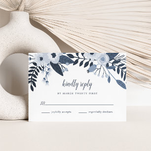 Delft Floral RSVP-kaart RSVP Kaartje