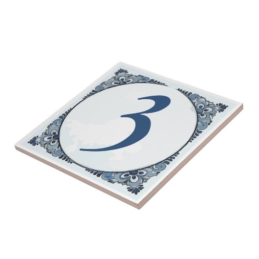 Delft look #3 Tegel, Huisnummers, wijzigingsnummer Tegeltje (Zijkant)