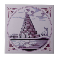 Delft Manganese Tower van Babel 18th Century Repro