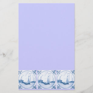 Delft Sailboat Tegel Art Stationery Briefpapier
