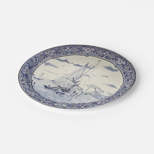 DELFT SAILBOATS EN VOORRUITEN PAPIEREN BORDJE (Gekanteld)