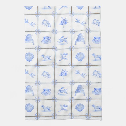 Delft Tile Teatowel Theedoek (Verticaal)