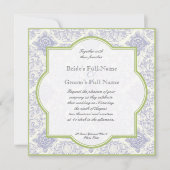 Delft Toile bleu Quatrefoil - faire-part de (Devant)