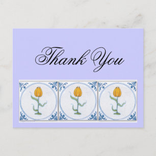Delft Tulip Tile Dank u Briefkaart