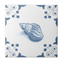 Delft Welk Tile met Scroll Corners