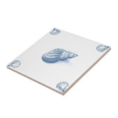 Delft Welk Tile met Shell Corners Tegeltje (Zijkant)