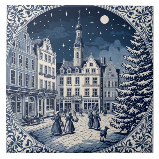 Delft winterstijl 5 tegeltje (Voorkant)