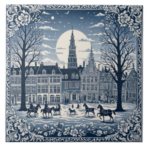 Delft winterstijl 6 tegeltje