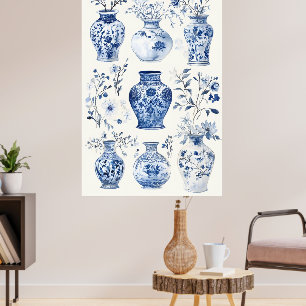 Delfts aardewerk vazen, gekenmerkt door hun klassi poster