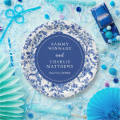 Delfts blauw Antiek Chinoiserie bruiloft Papieren Bordje (Feest)