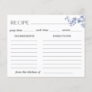 Delfts Blauw Bloemen Chinoiserie Recept Kaart