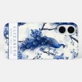  Delfts Blauw Bloemen Waterverf Pauw Case-Mate iPhone Case (Achterkant (horizontaal))