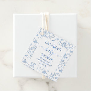 Delfts Blauw Chinoiserie Baby shower Jongen Bedankjes Labels