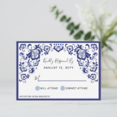 Delfts Blauw | Delft Blue Dutch Wedding Carte RSVP (Debout devant)