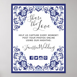Delfts Blauw   Delft Blue Hashtag Foto's Trouwdag Poster