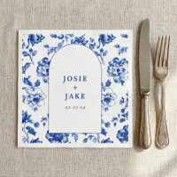 Delfts blauw en wit boog bruiloft servet