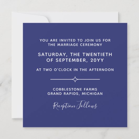 Delfts Blauw | Faire-part de mariage Delft Blue Ti (Dos)