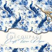 Delfts Blauw Franse Chinoiserie Peacock Tissuepapier