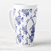 Delfts Blauw Pattern Tegels Latte Mok (Linkerhoek)