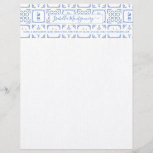 Delfts blauwe en witte tegels Monogram Briefhoofd
