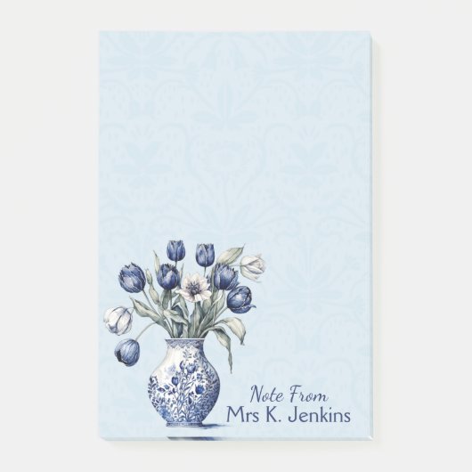 Delfts Blauwe Tulp Bloemenvaas Post-it® Notes (Voorkant)
