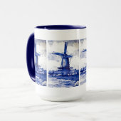 Delfts blauwe windmolen mok (Voorkant links)