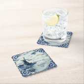 Delfts Blauwe Windmolen Waterweg Custom Kartonnen Onderzetters (Insitu)