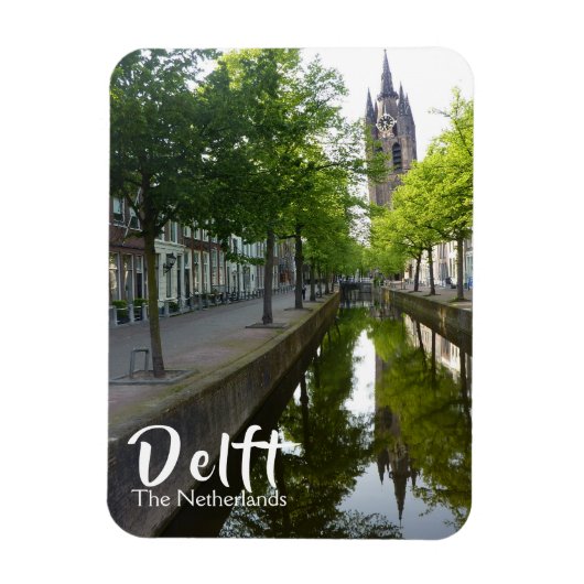 Delfts kanaal & Oude Kerk Magneet (Verticaal)